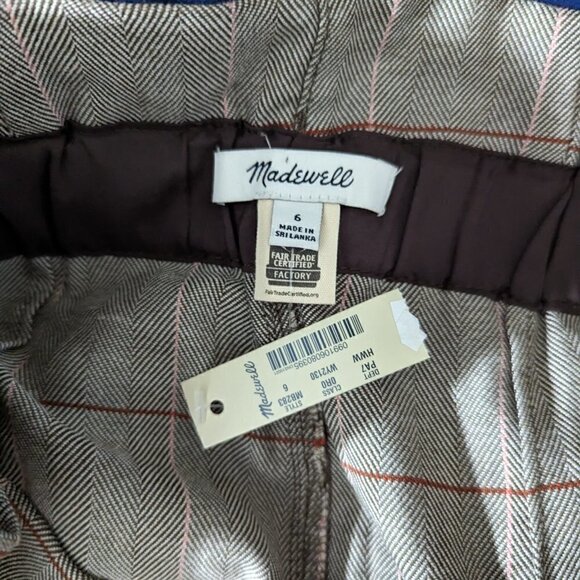 Madewell Glen Plaid Paperbag Tapered Pants sz 6 NEW - Picture 10 of 12